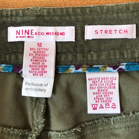 Green Corduroy Skirt with Flower Embroidery - Picture 7 of 7